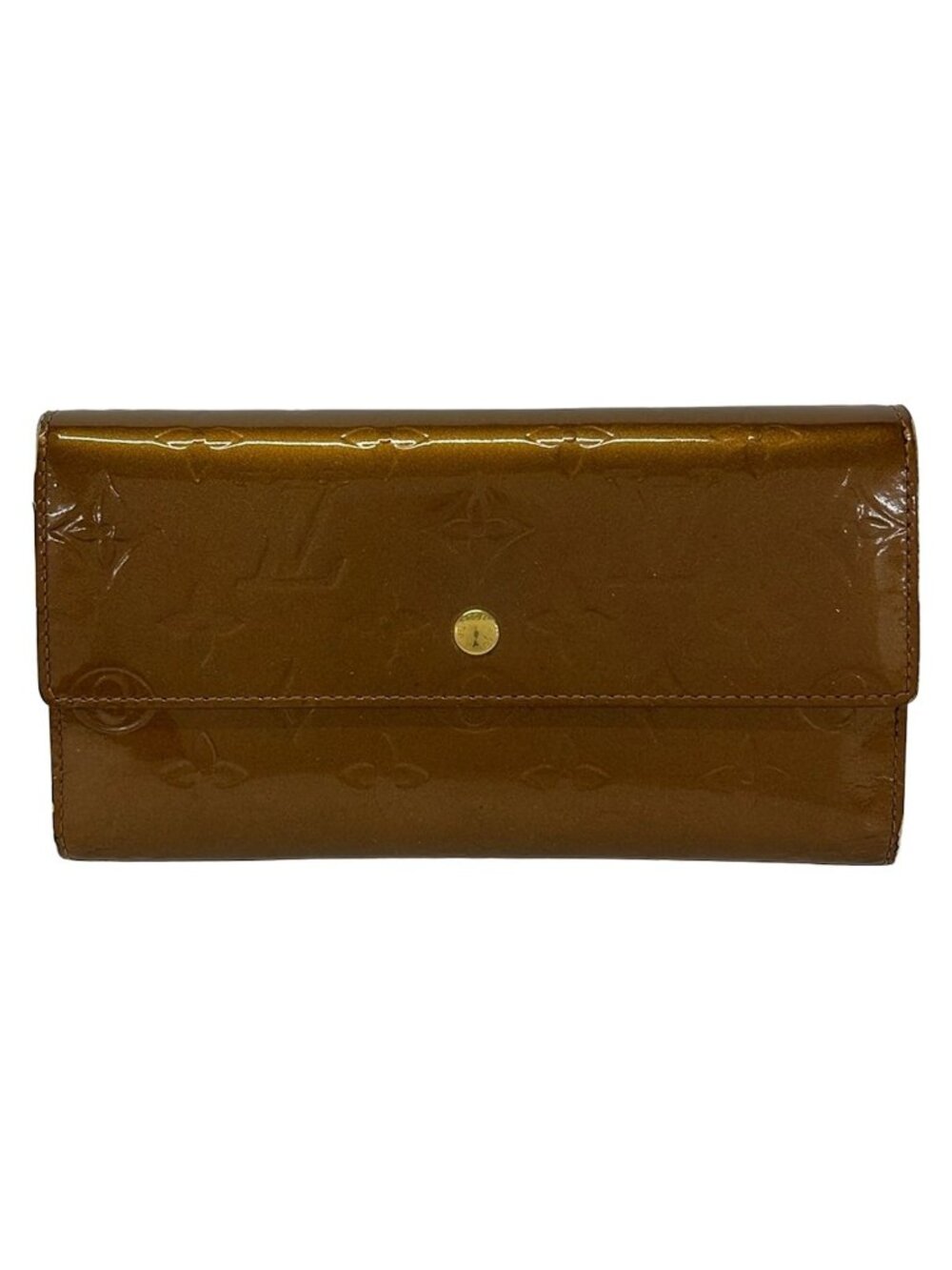 Louis Vuitton Wallet Monogram Vernis Porte Tresor International Blanc Leather